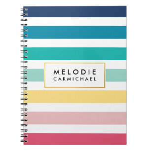 EENVOUDIGE moderne schattige preppy patroon pastel Notitieboek