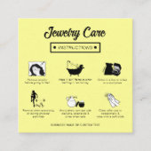 Eenvoudige moderne Schattigee pastel geel sieraden Informatiekaartje (Voorkant)