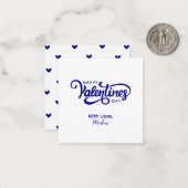 Eenvoudige moderne Schattigee Valentijnse Notitiekaartje (Voorkant / Achterkant in situ)