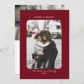 Eenvoudige, moderne, schone kerstfeestfoto's feestdagenkaart (Voorkant / Achterkant)