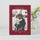 Eenvoudige, moderne, schone kerstfeestfoto's feestdagenkaart (Staand voorkant)