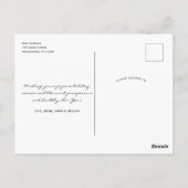 Eenvoudige, moderne, schone kerstfoto Po Briefkaart (Achterkant)