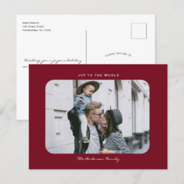 Eenvoudige, moderne, schone kerstfoto Po Briefkaart