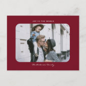 Eenvoudige, moderne, schone kerstfoto Po Briefkaart (Voorkant)
