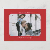 Eenvoudige, moderne, schone kerstfoto Po Briefkaart (Voorkant)