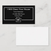 Eenvoudige moderne schoonmaakservice voor huizen visitekaartje (Voorkant / Achterkant)