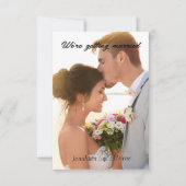 Eenvoudige moderne script bruiloft foto dank u kaa kaart (Voorkant)