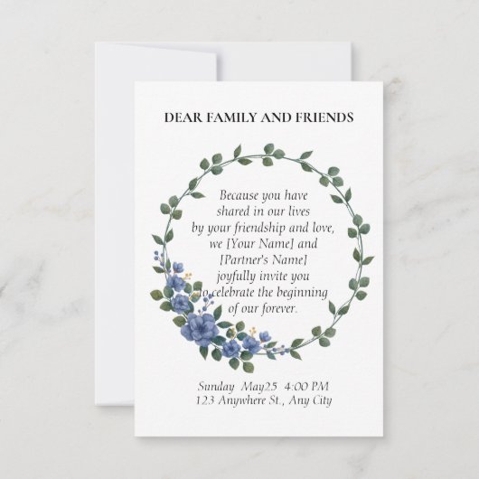 Eenvoudige moderne script bruiloft foto dank u kaa kaart (Achterkant)