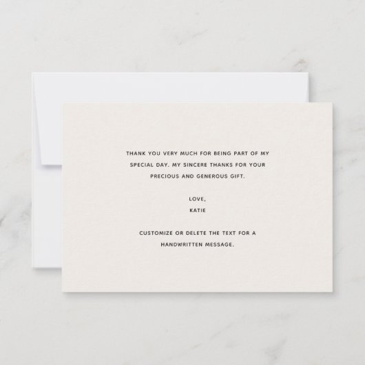 Eenvoudige moderne script bruiloftsshower roze bedankkaart (Achterkant)