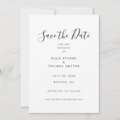 Eenvoudige moderne script foto save the date (Achterkant)