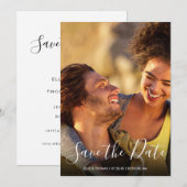 Eenvoudige moderne script foto save the date (Voorkant / Achterkant)