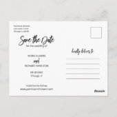 Eenvoudige moderne script huwelijksdata foto briefkaart (Achterkant)