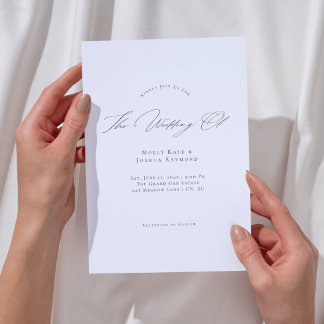 Eenvoudige moderne script huwelijksuitnodiging kaart