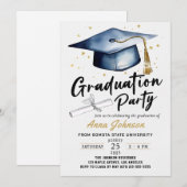 Eenvoudige moderne script kalligrafie afstudeerfee kaart (Voorkant / Achterkant)