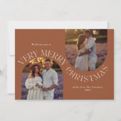 Eenvoudige moderne script minimalistische foto feestdagenkaart (Voorkant)