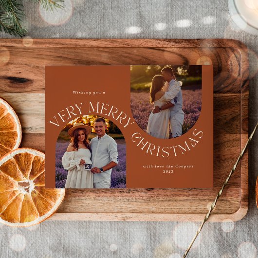 Eenvoudige moderne script minimalistische foto feestdagenkaart