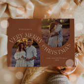 Eenvoudige moderne script minimalistische foto feestdagenkaart