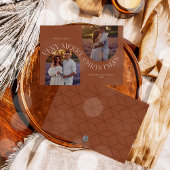 Eenvoudige moderne script minimalistische foto feestdagenkaart