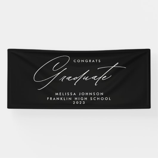 Eenvoudige moderne Script-monochrome graduatie-par Spandoek (Horizontaal)