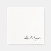 Eenvoudige moderne Script Names Wedding Napkins Servet (Voorkant)
