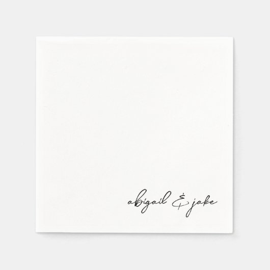 Eenvoudige moderne Script Names Wedding Napkins Servet (Voorkant)