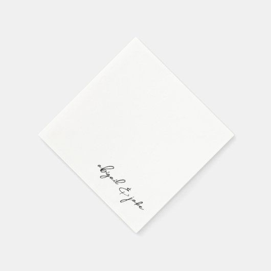 Eenvoudige moderne Script Names Wedding Napkins Servet (Hoek)