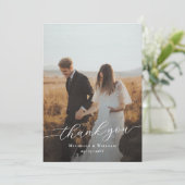 Eenvoudige moderne script overlay foto bedankkaart (Staand voorkant)