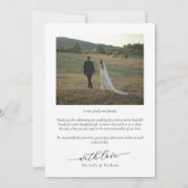 Eenvoudige moderne script overlay foto bedankkaart (Achterkant)