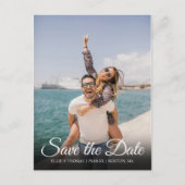 Eenvoudige moderne script save the date foto ansic briefkaart (Voorkant)