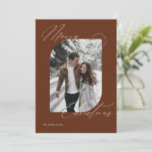 Eenvoudige Moderne Script Typografie Foto Kerstmis Feestdagenkaart (Staand voorkant)