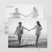 Eenvoudige moderne scriptbedekking foto aankondigingskaart (Voorkant / Achterkant)