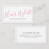 Eenvoudige moderne scripthaarstylist visitekaartje (Voorkant / Achterkant)
