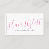 Eenvoudige moderne scripthaarstylist visitekaartje (Voorkant)