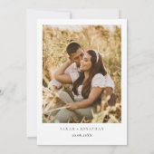 Eenvoudige moderne scriptie bewaar de datum foto kaart (Achterkant)