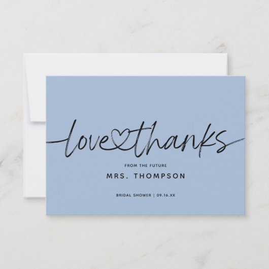 Eenvoudige moderne scriptie Bruiloft en Dank Feest Bedankkaart (Voorkant)