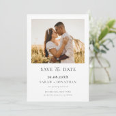 Eenvoudige moderne scriptie save the date foto kaart (Staand voorkant)