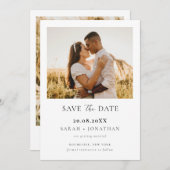 Eenvoudige moderne scriptie save the date foto kaart (Voorkant / Achterkant)