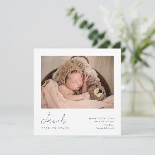 Eenvoudige moderne scriptjongen of bevallen meisje aankondiging (Staand voorkant)