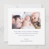 Eenvoudige moderne scriptjongen of bevallen meisje aankondiging (Achterkant)