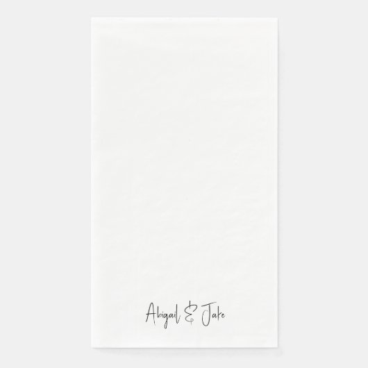 Eenvoudige moderne scriptnamen II bruiloft Servet (Voorkant)