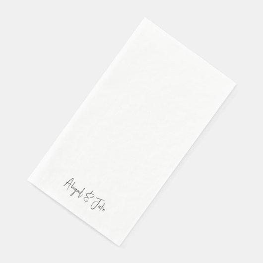 Eenvoudige moderne scriptnamen II bruiloft Servet (Hoek)