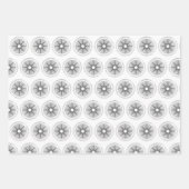 Eenvoudige, moderne Silver Starburst Kerstmis Inpakpapier Vel (Voorkant)