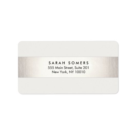 Eenvoudige, moderne Silver Striped Professional Etiket (Voorkant)