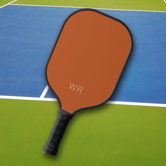 Eenvoudige Moderne Sinaasappel Bruine Monogram Ini Pickleball Paddle