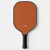Eenvoudige Moderne Sinaasappel Bruine Monogram Ini Pickleball Paddle (Achterkant)