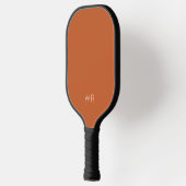 Eenvoudige Moderne Sinaasappel Bruine Monogram Ini Pickleball Paddle (Links)
