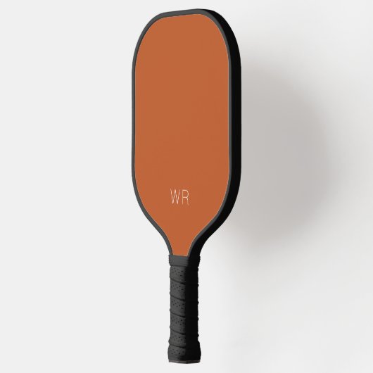 Eenvoudige Moderne Sinaasappel Bruine Monogram Ini Pickleball Paddle (Links)