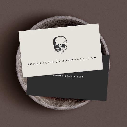 Eenvoudige, moderne 'Skull Calling Card' Contactkaartje