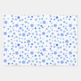 Eenvoudige Moderne Sky Blue Ocean Blue Polka stipp Inpakpapier Vel