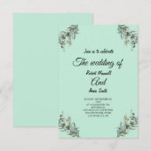 Eenvoudige moderne smaragd mooi groen de bruiloft bedankkaart (Voorkant / Achterkant)